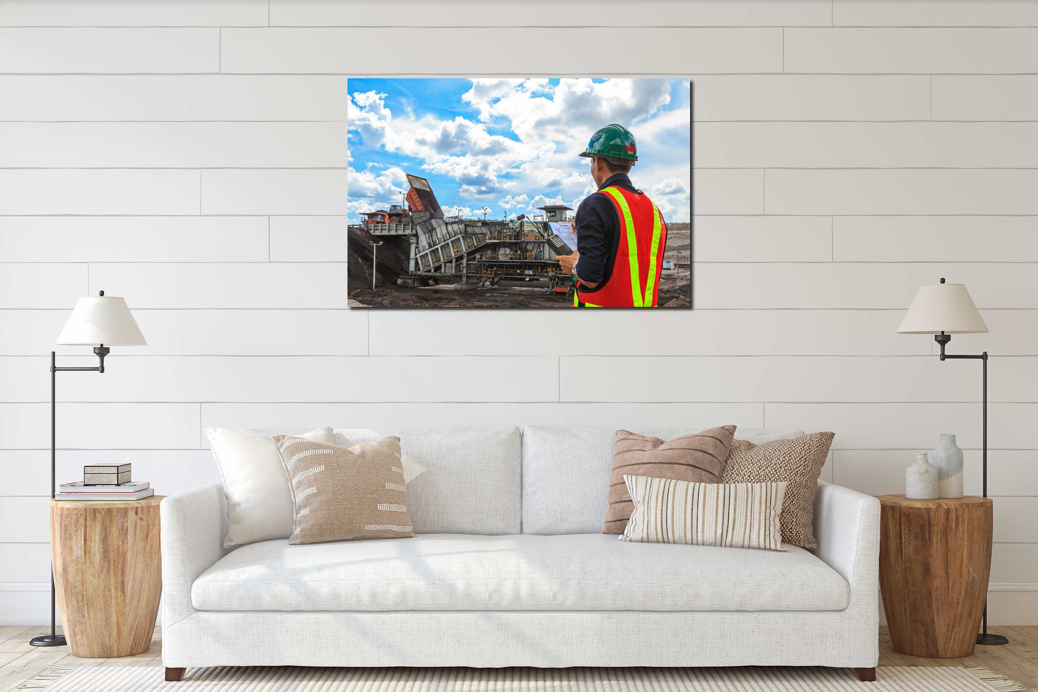 Canvas hanging interior mockup