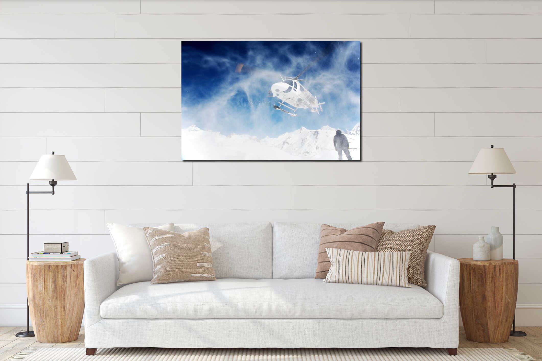 Canvas hanging interior mockup
