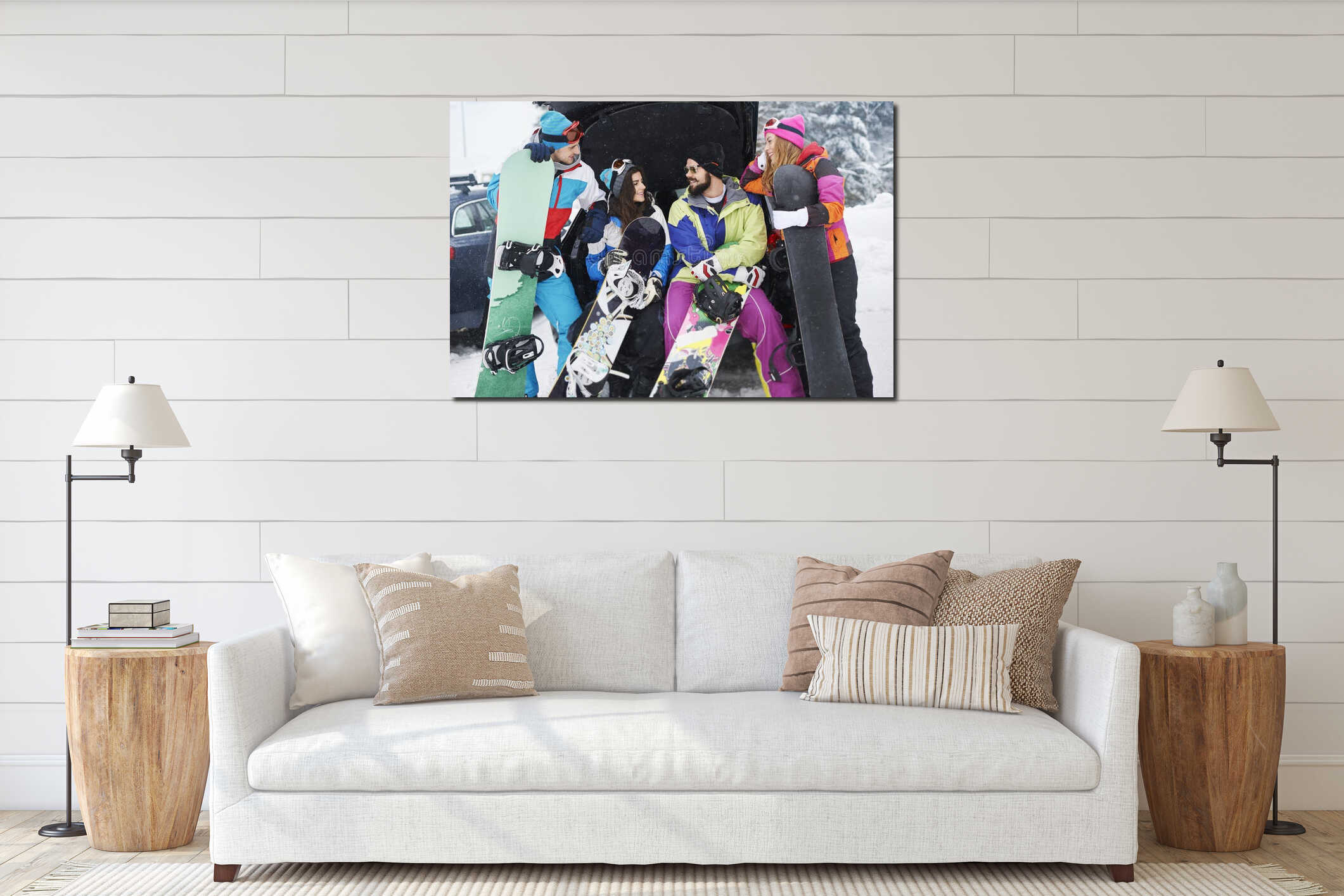 Canvas hanging interior mockup
