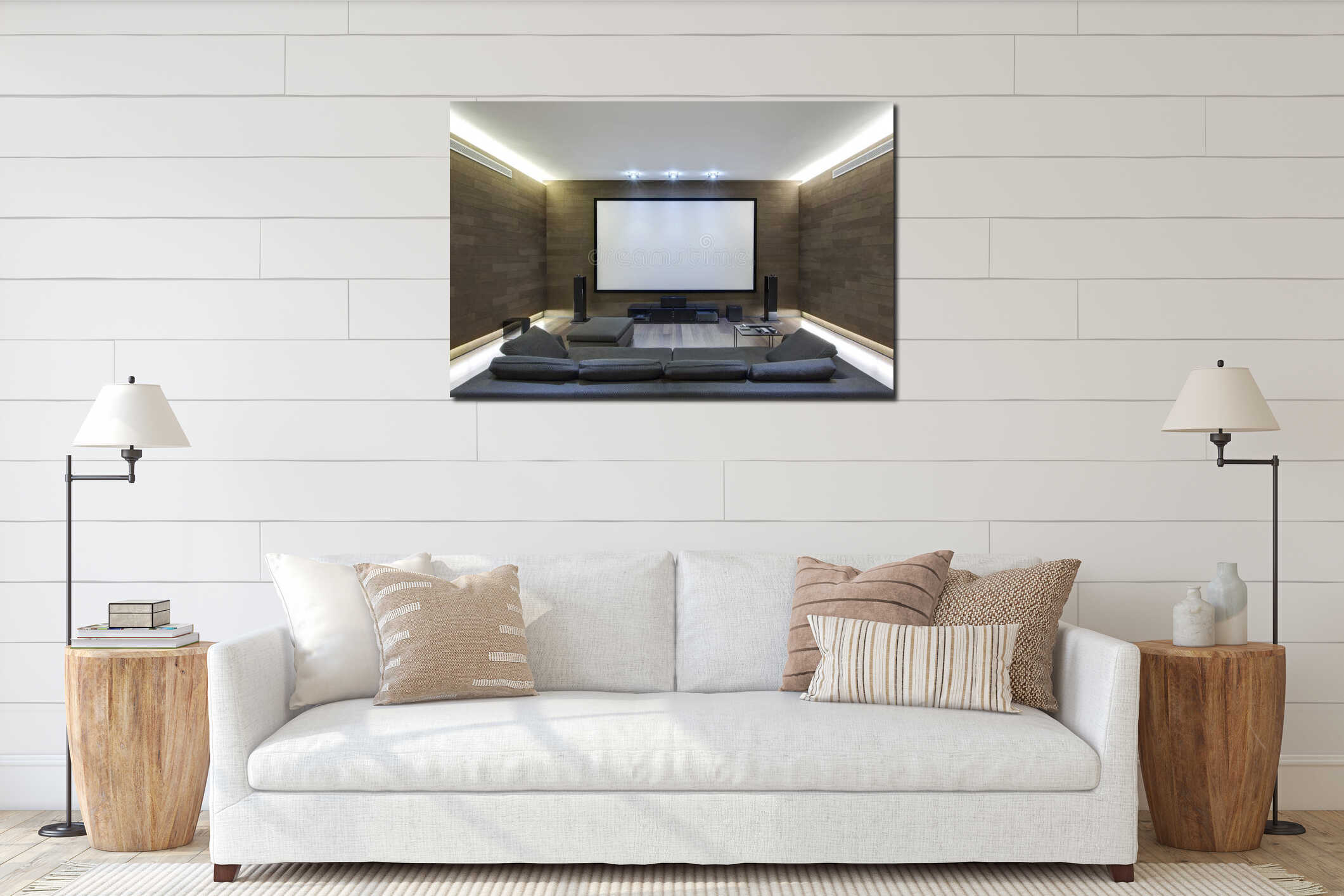 Canvas hanging interior mockup