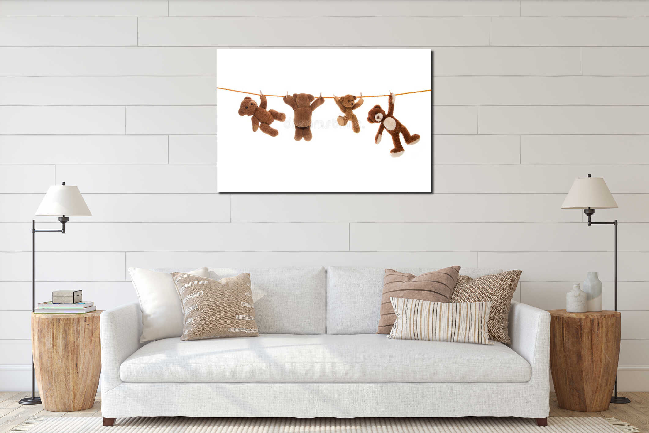 Canvas hanging interior mockup
