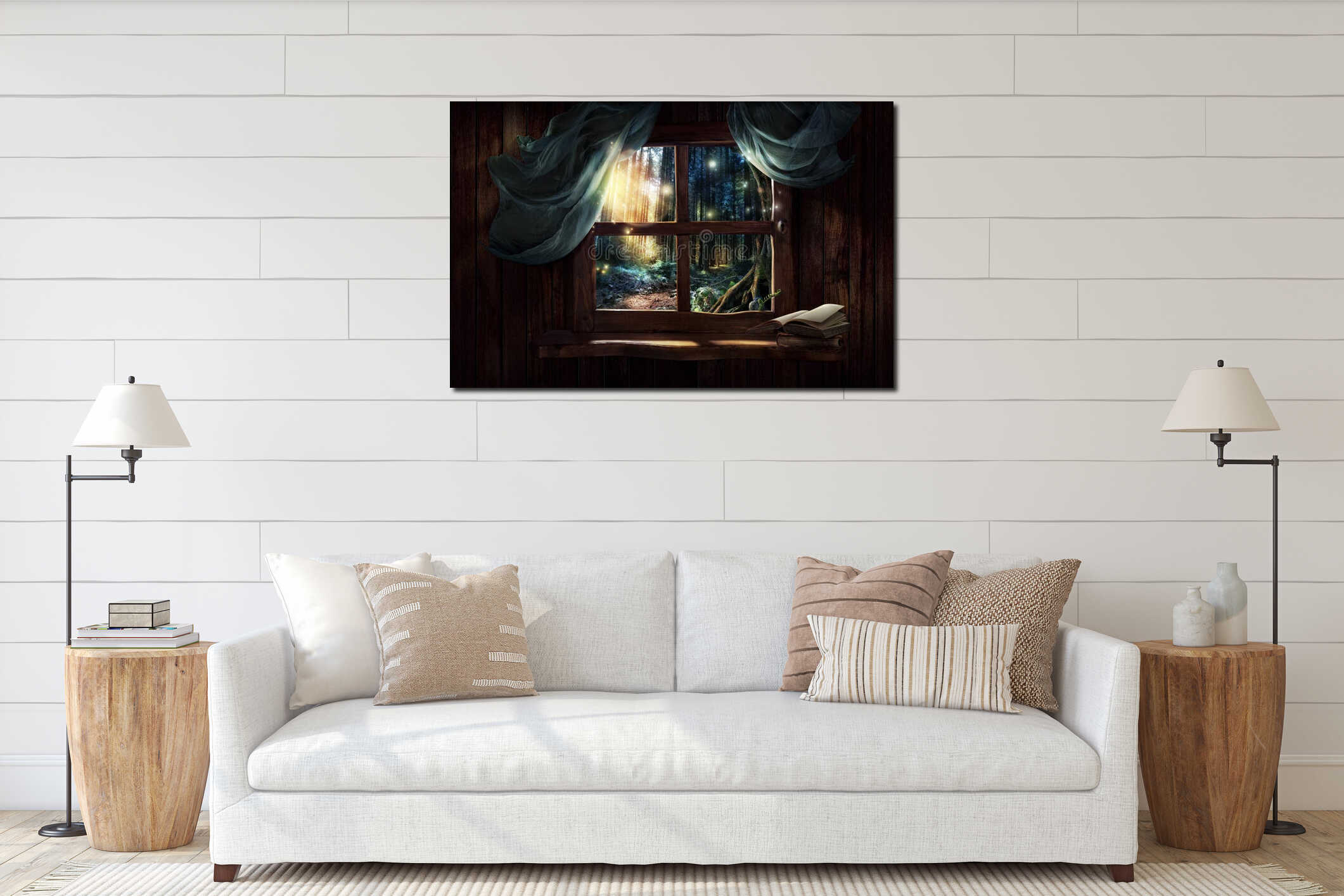 Canvas hanging interior mockup
