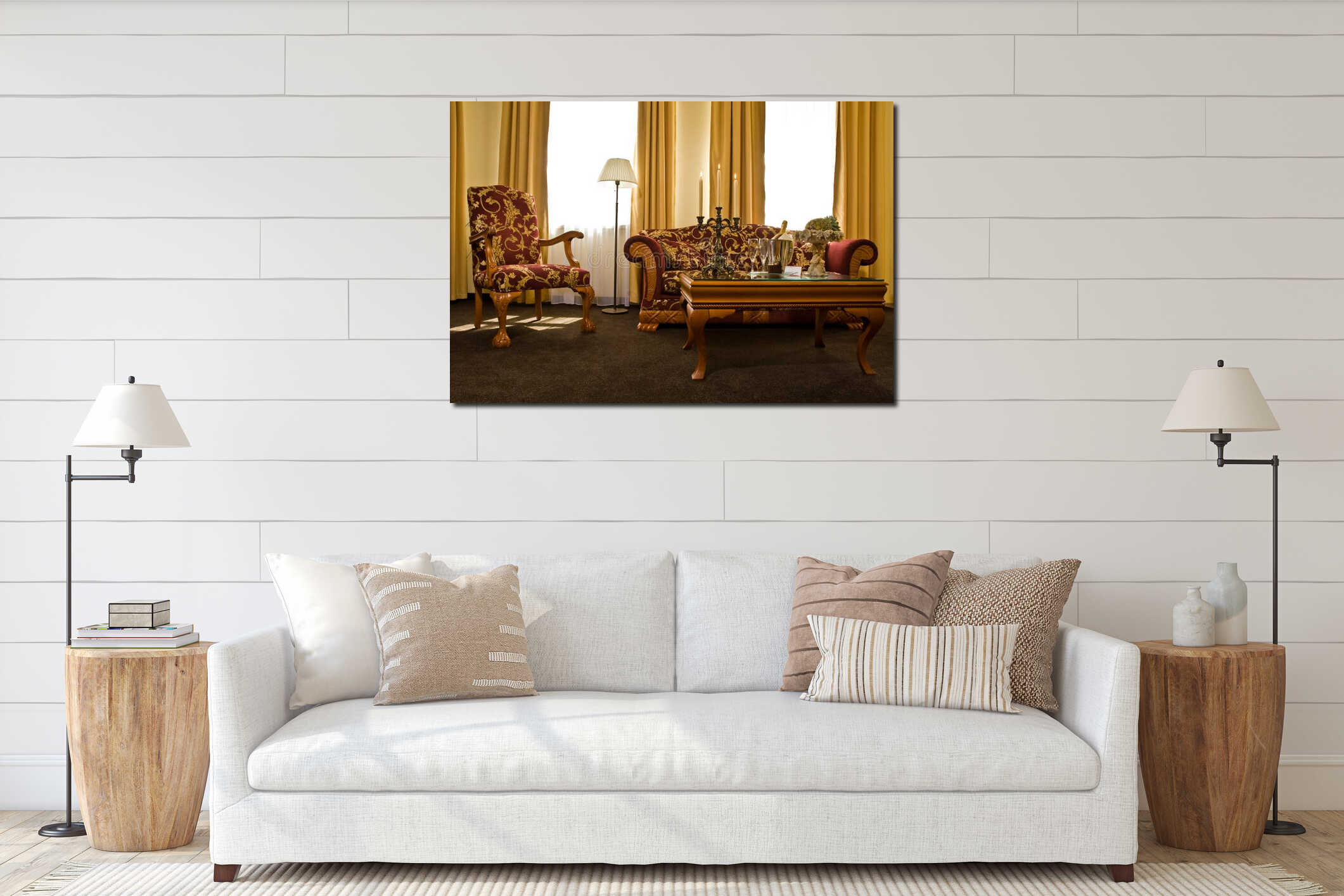 Canvas hanging interior mockup