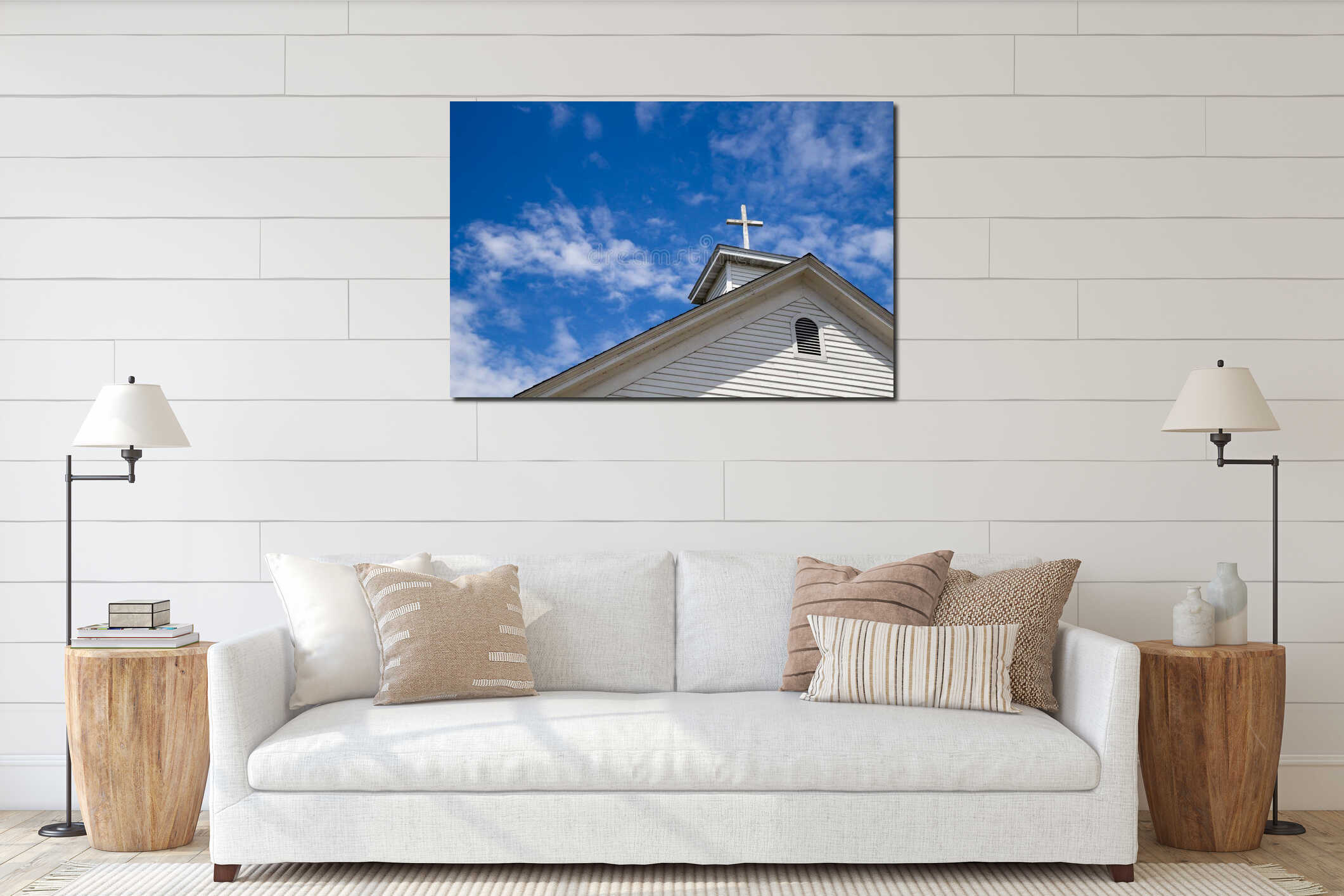 Canvas hanging interior mockup