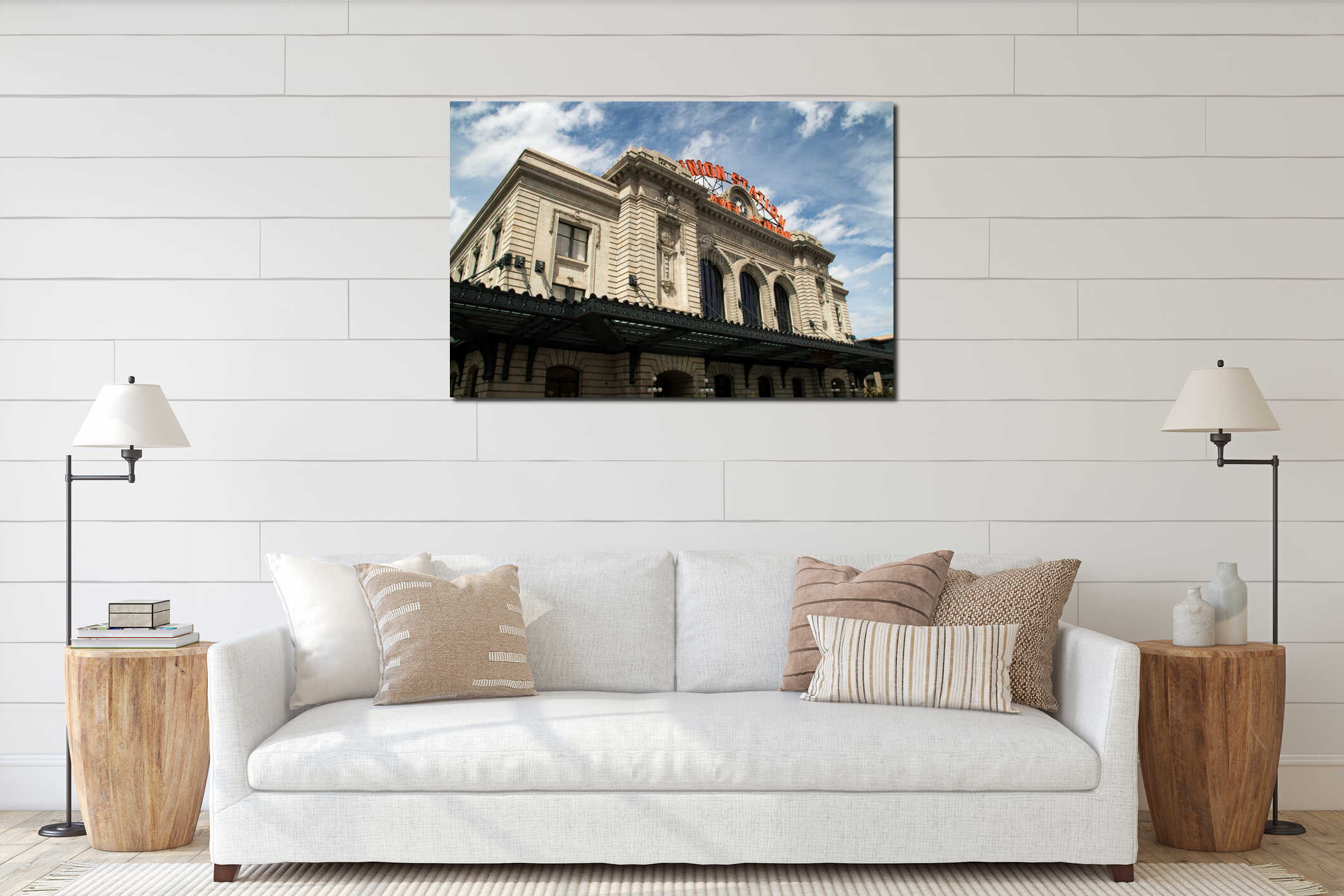 Canvas hanging interior mockup