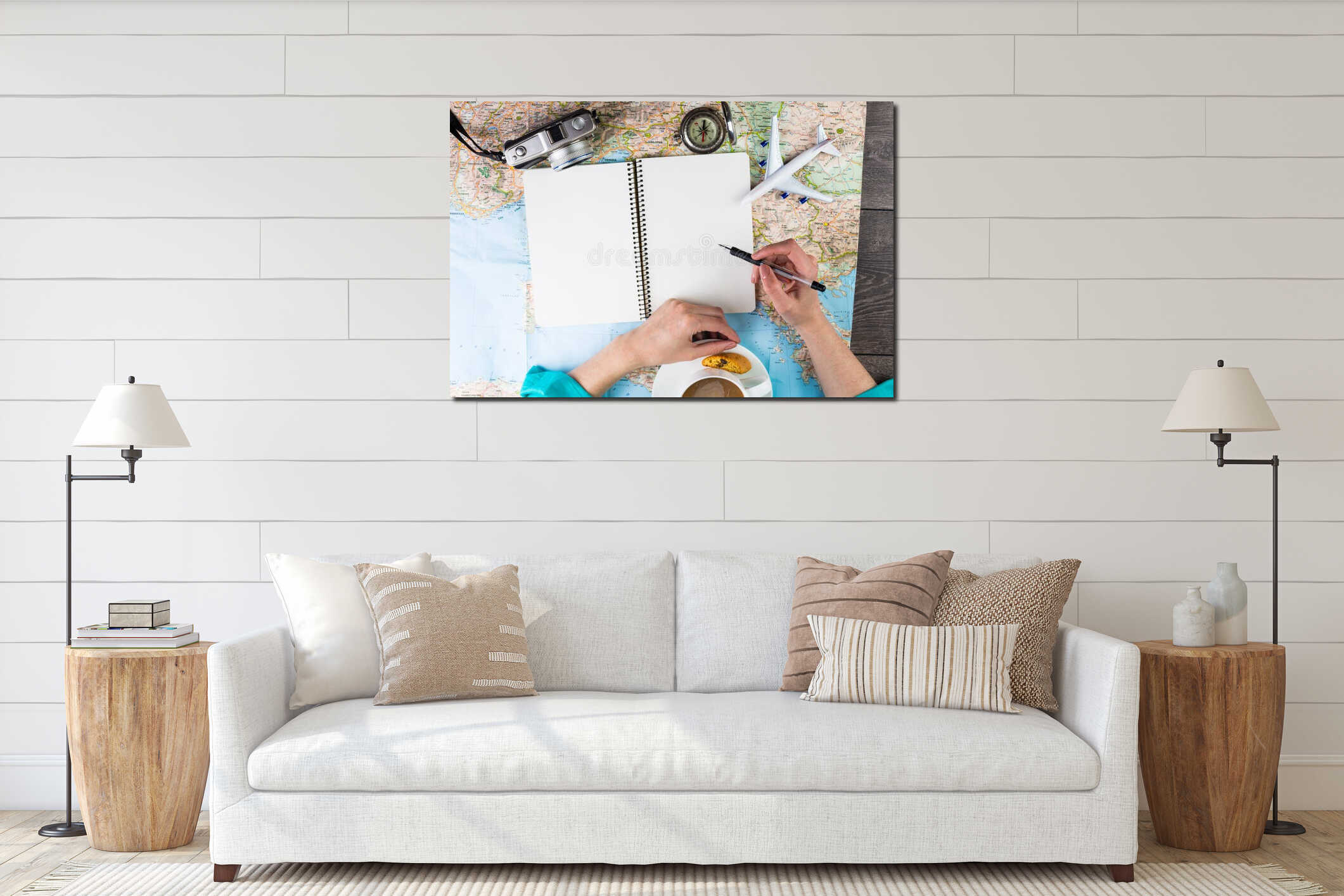 Canvas hanging interior mockup