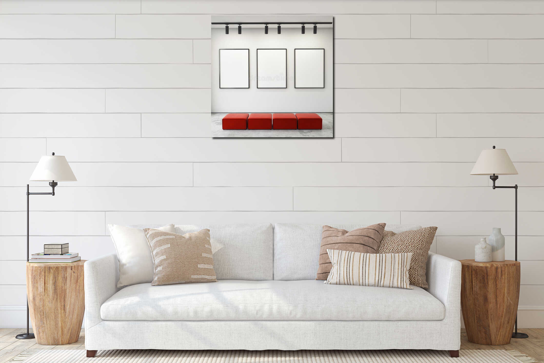 Canvas hanging interior mockup