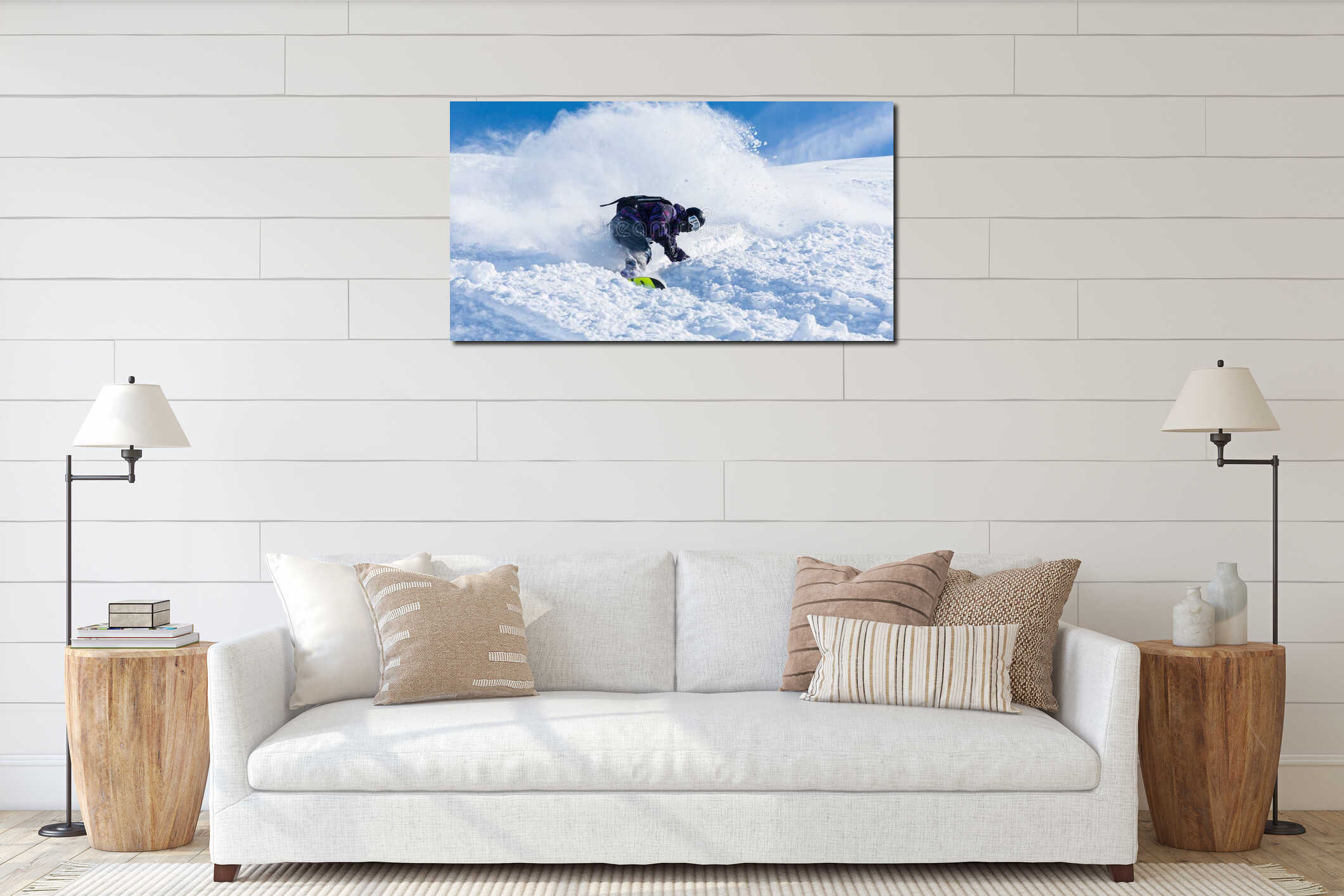 Canvas hanging interior mockup