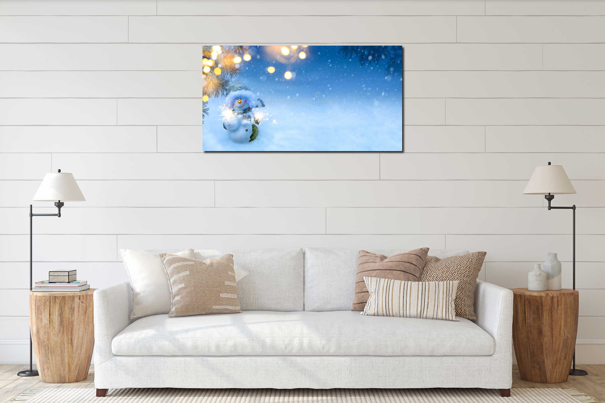 Canvas hanging interior mockup