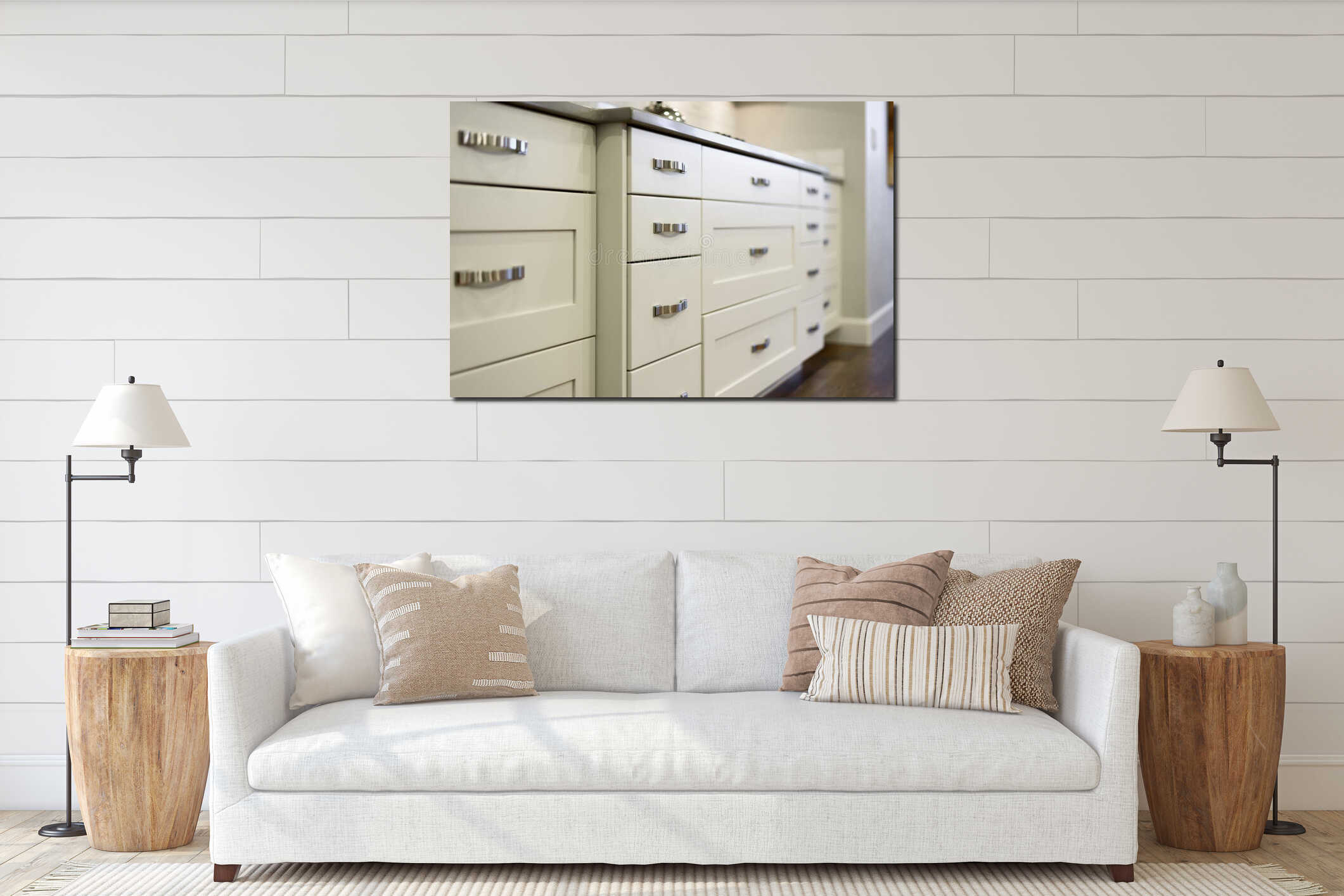 Canvas hanging interior mockup