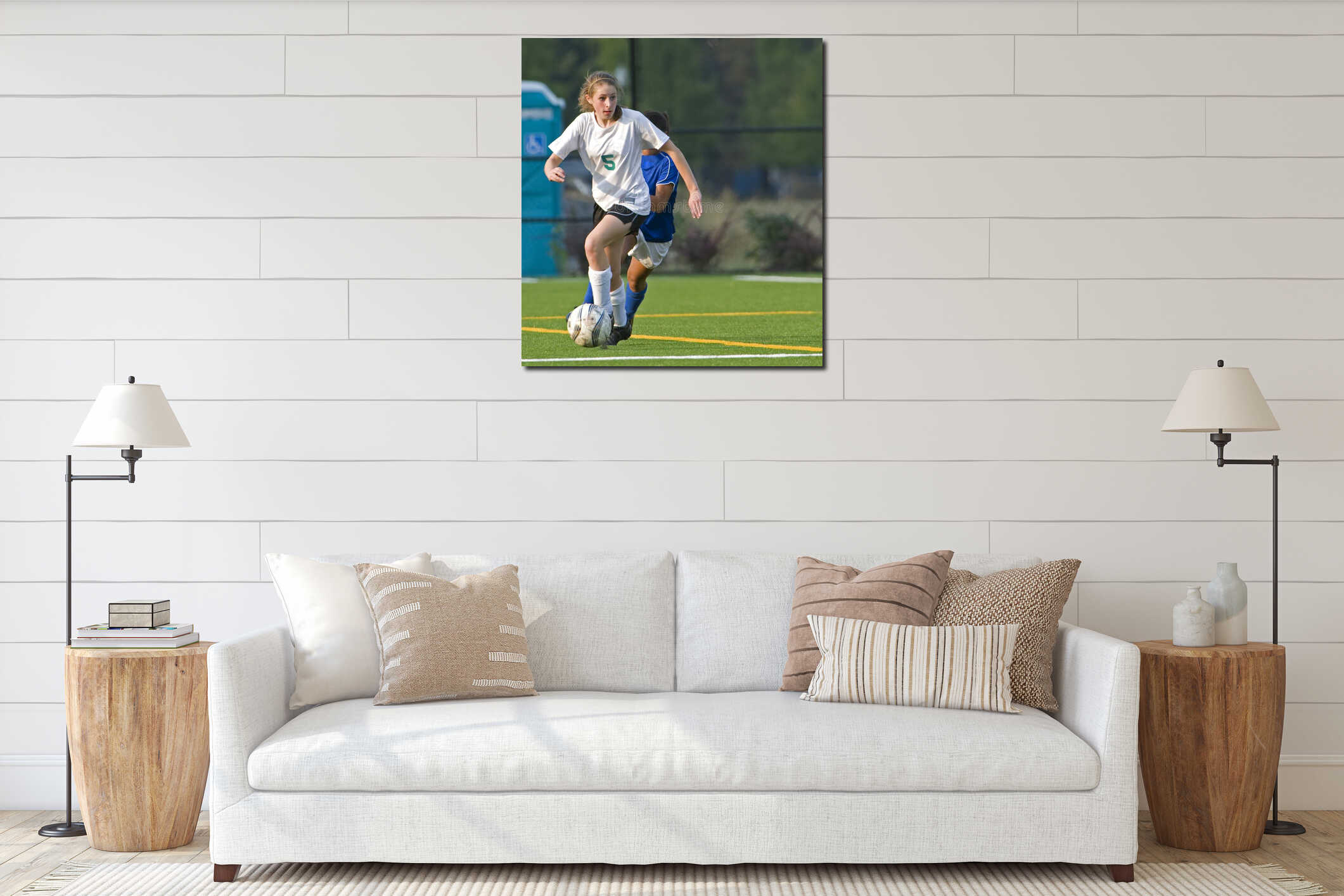 Canvas hanging interior mockup