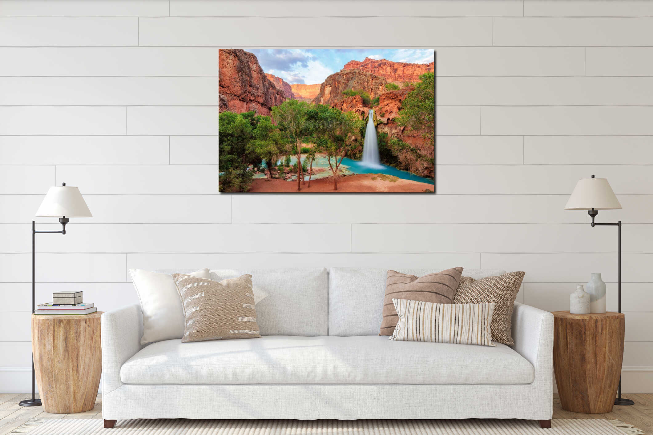 Canvas hanging interior mockup