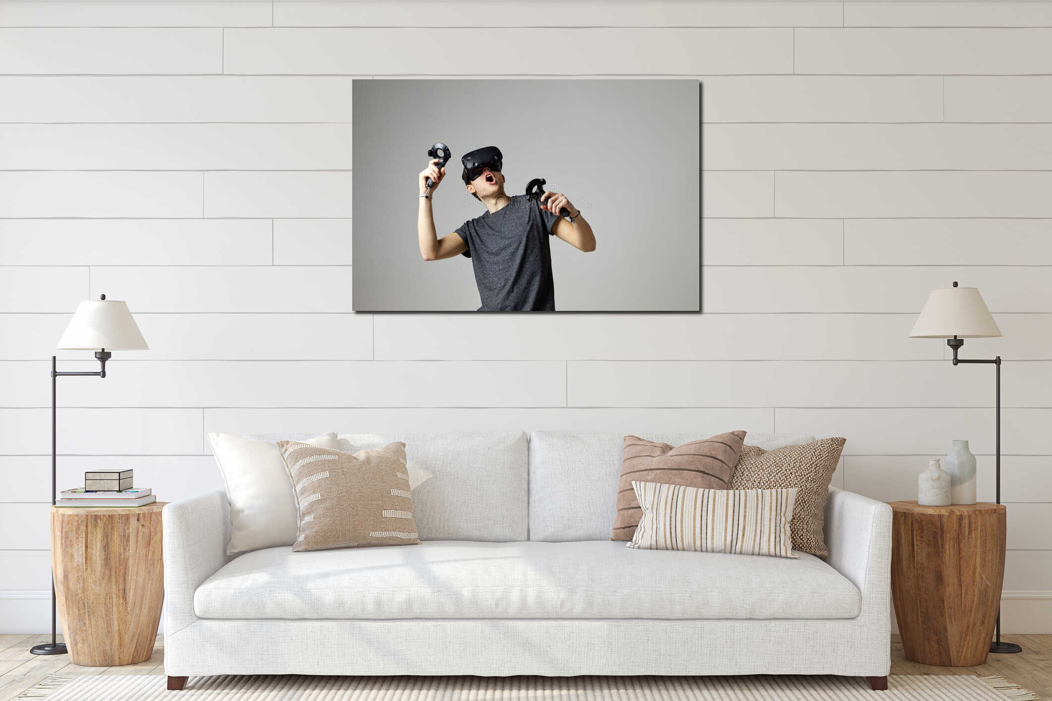 Canvas hanging interior mockup