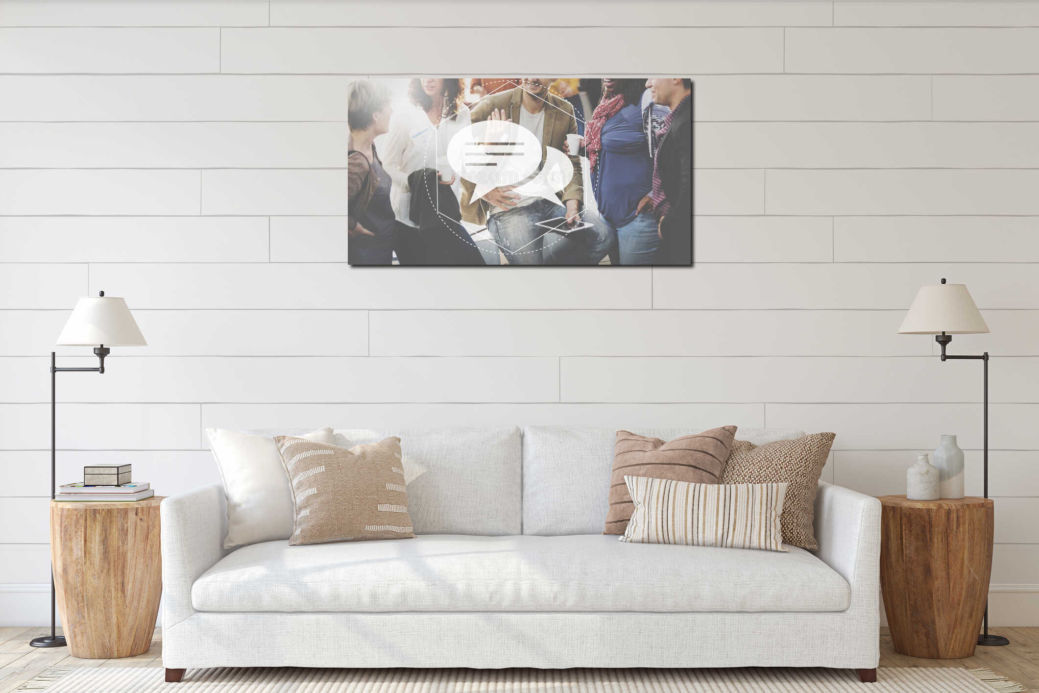 Canvas hanging interior mockup