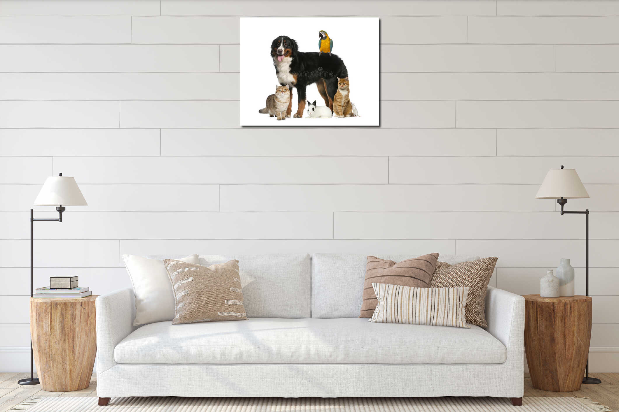 Canvas hanging interior mockup