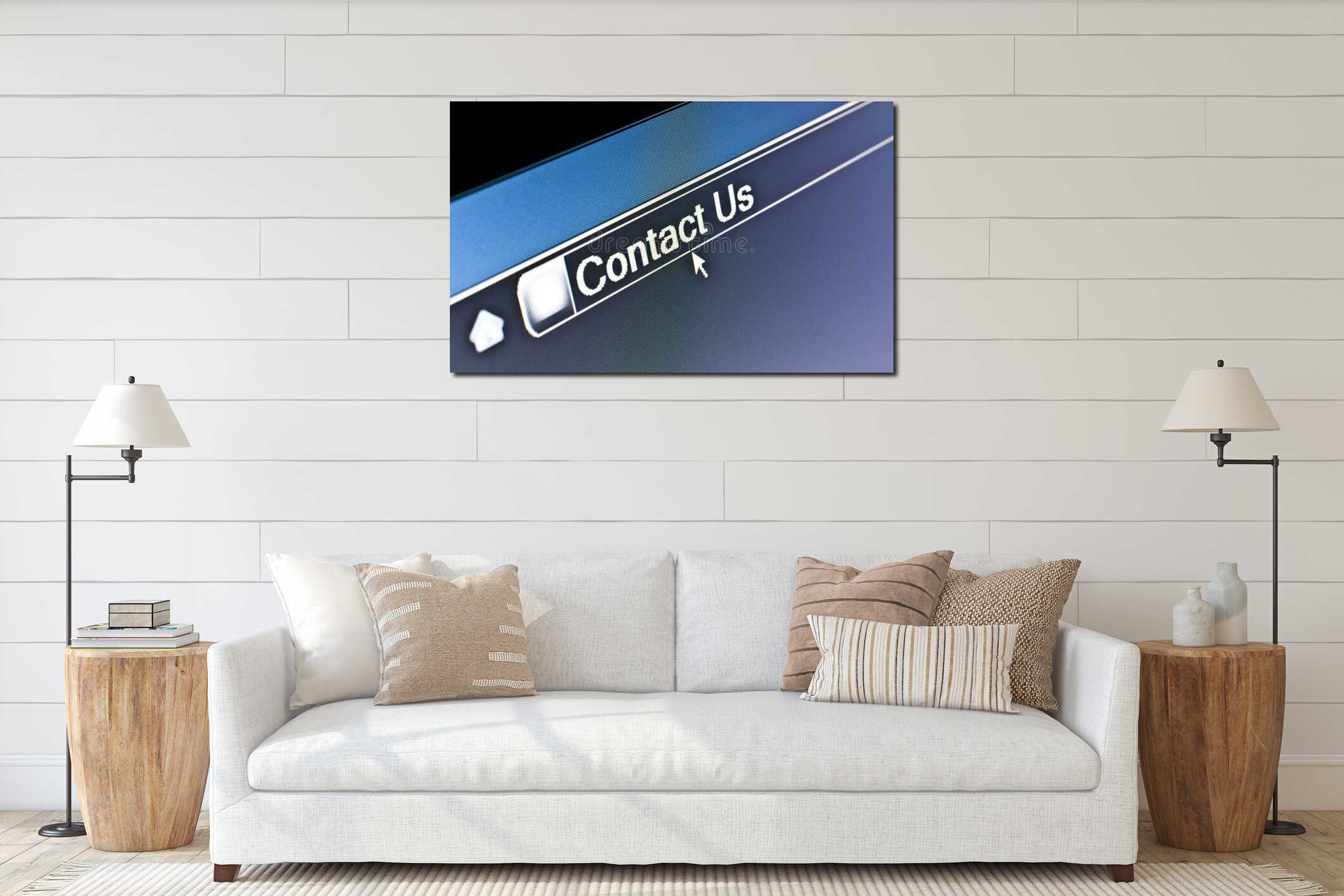 Canvas hanging interior mockup