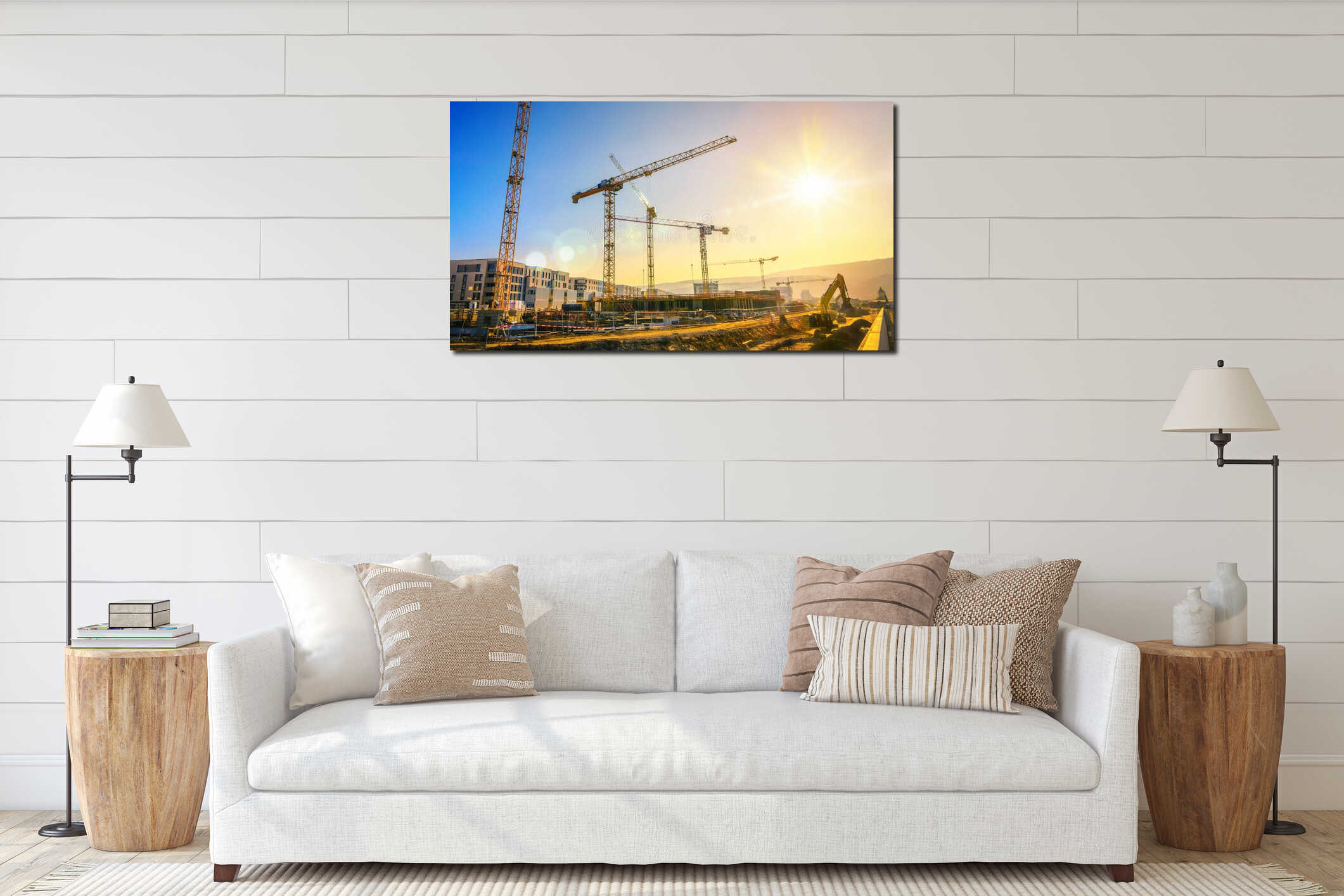 Canvas hanging interior mockup
