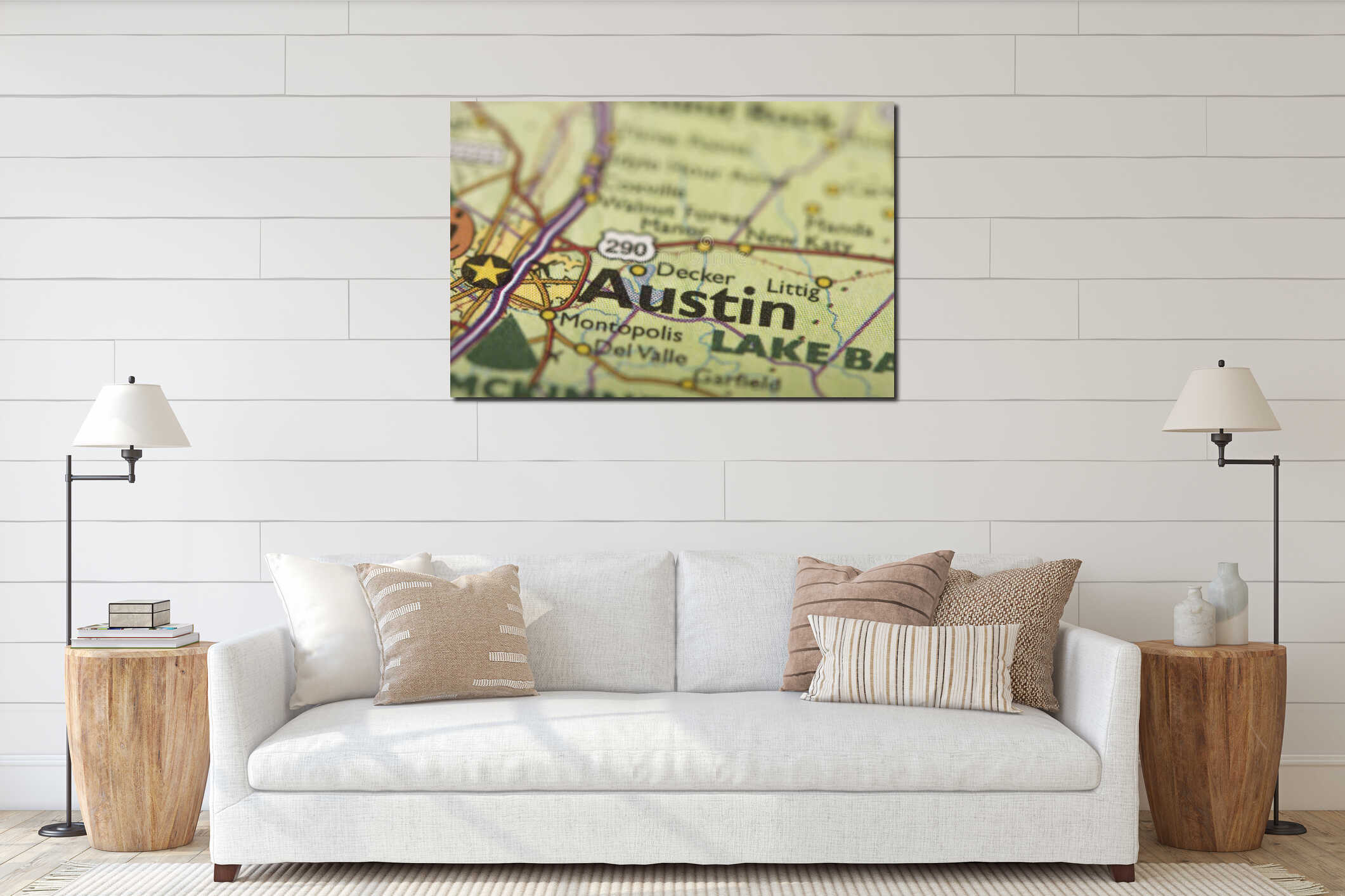 Canvas hanging interior mockup