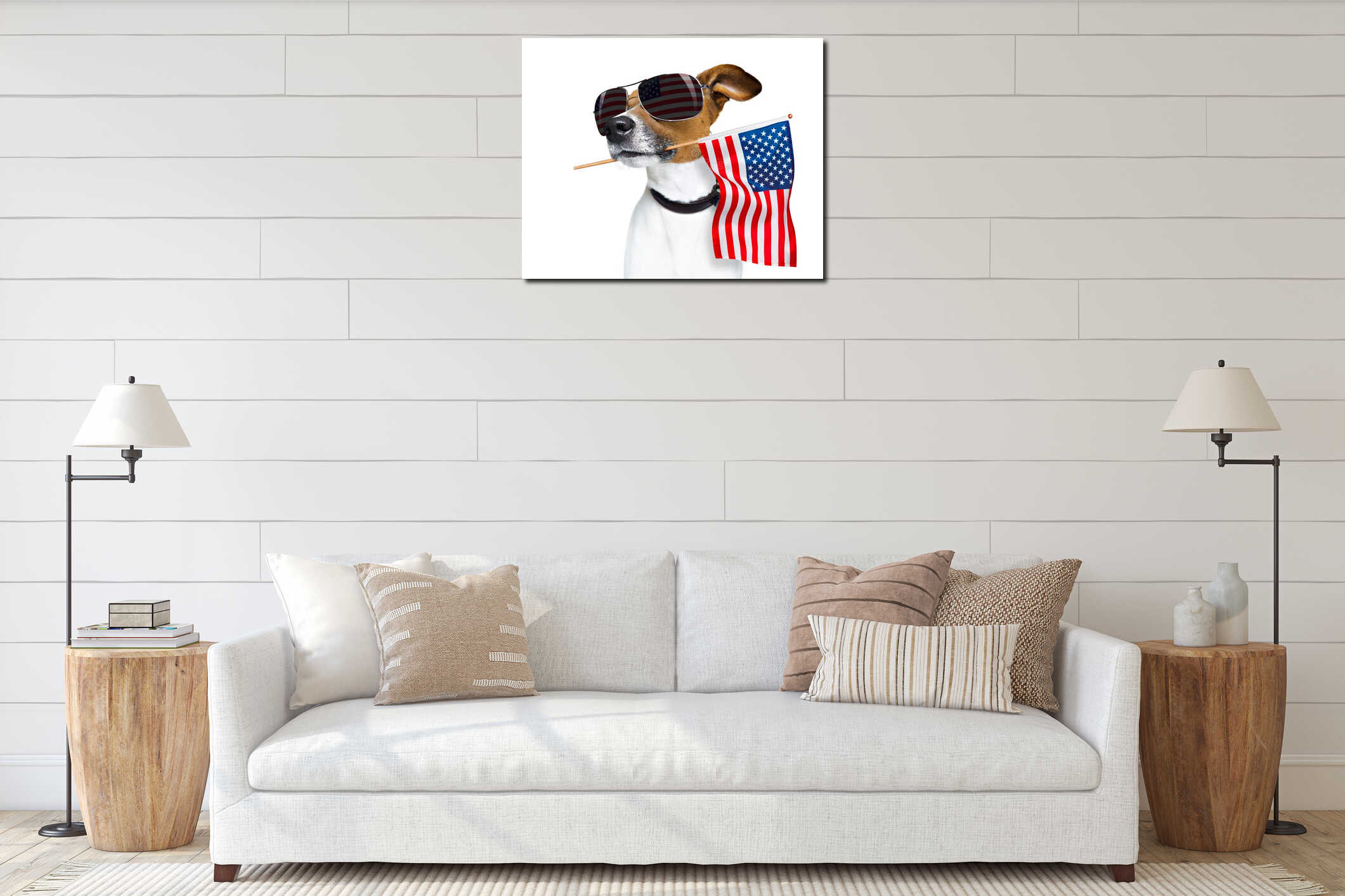 Canvas hanging interior mockup