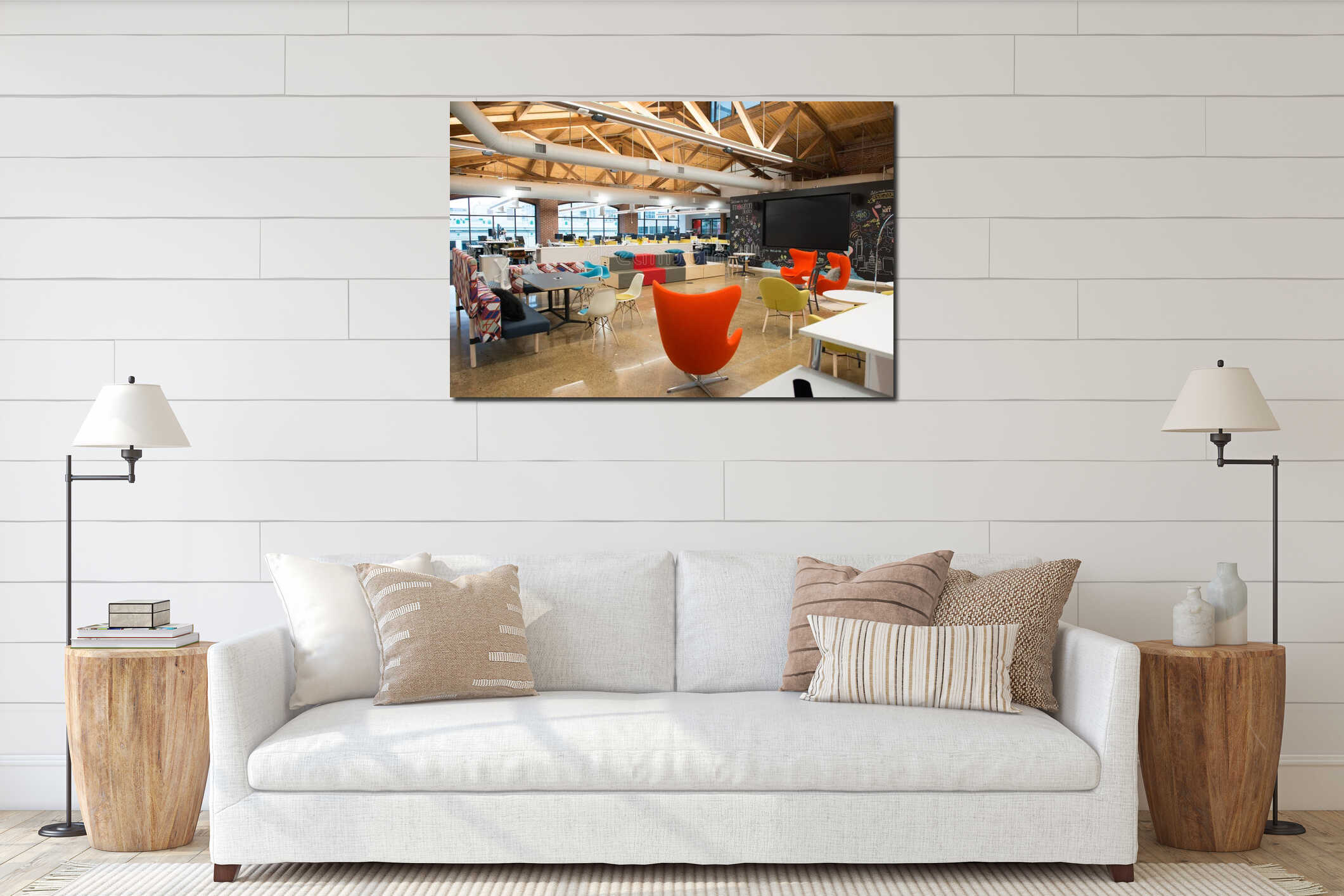 Canvas hanging interior mockup